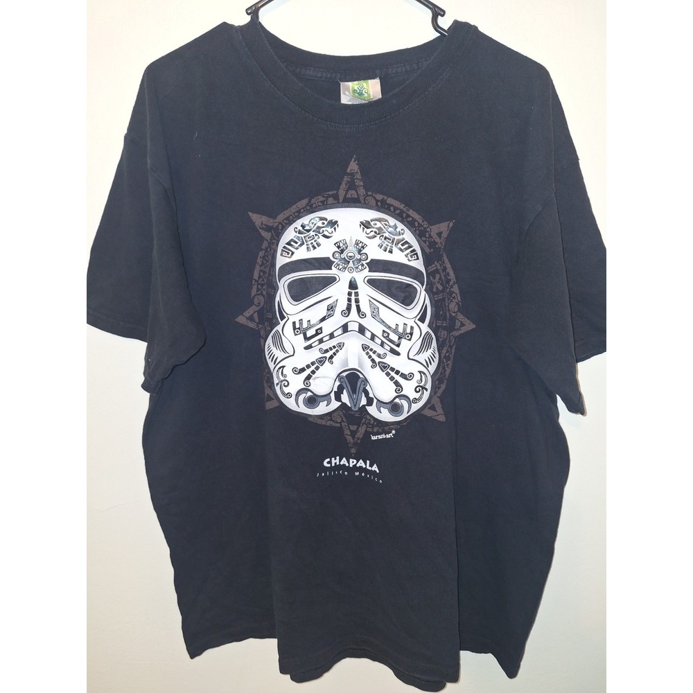 karani-art Tequisquiapan Graphic Art Tee Men's Large Black Crew Neck Short Slee…
